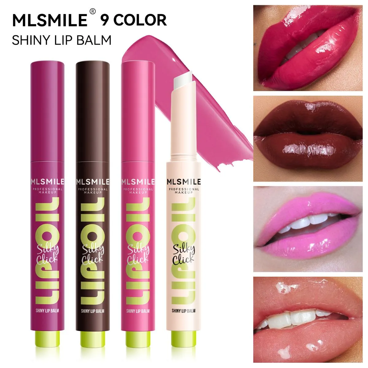 9 Colors Click Pen Lipstick Set – Mirror-Like Shine Watery Gloss Lip Crayon, Highly Pigmented Moisturizing Hydrating Lip Makeup, Non-Sticky Long-Lasting Lip Color Kit